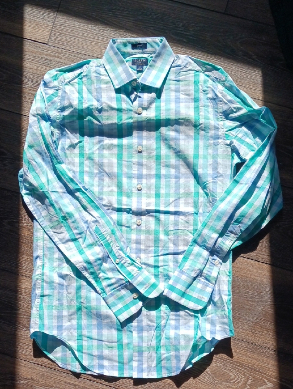 J. Crew Re-Imagined Performance Slim Untucked Plaid Button Down Shirt Size Small